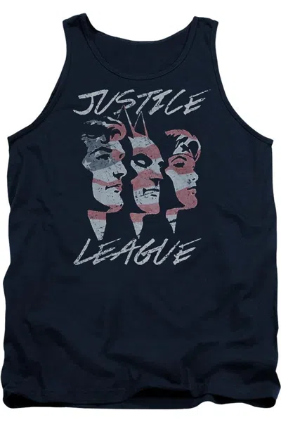 Gildan Justice League Of America Justice For America Adult Tank Top In Blue