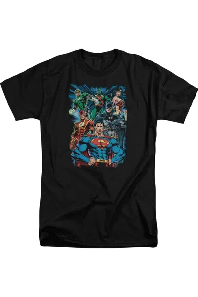 Gildan Justice League Of America Justice Is Served Short Sleeve Adult Tall Tee / T-shirt In Black