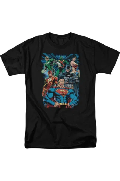 Gildan Justice League Of America Justice Is Served Short Sleeve Adult Tee / T-shirt In Black
