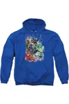 Gildan Justice League Of America Justice League #1 Adult Pull Over Hoodie / Hooded Sweatshirt In Blue
