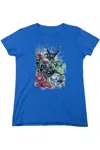 Gildan Justice League Of America Justice League #1 Short Sleeve Womens Tee / T-shirt In Blue