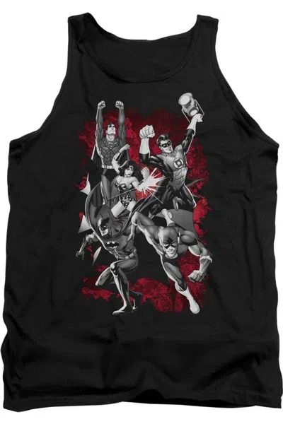 Gildan Justice League Of America Justice League Of America Explosion Adult Tank Top In Black