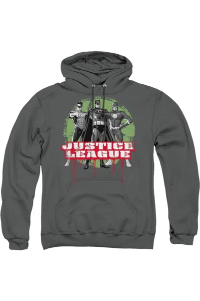Gildan Justice League Of America Justice League Of America Trio Adult Pull Over Hoodie / Hooded Sweatshirt In Pink