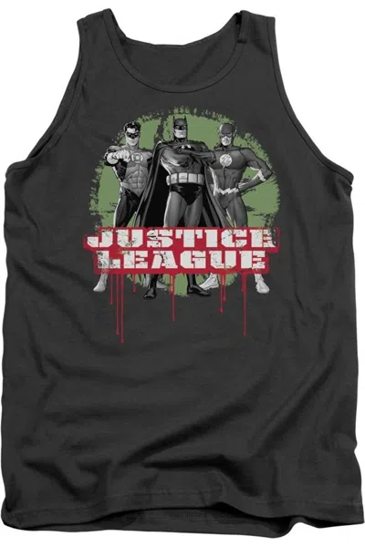 Gildan Justice League Of America Justice League Of America Trio Adult Tank Top In Pink