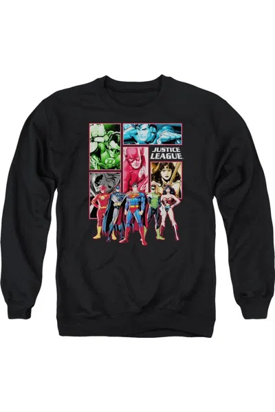 Gildan Justice League Of America Justice League Panels Adult Crewneck Sweatshirt In Black
