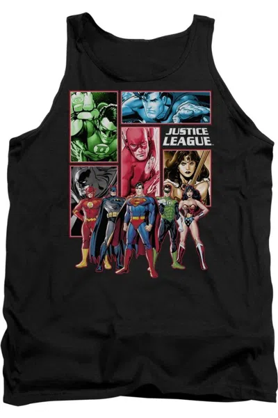 Gildan Justice League Of America Justice League Panels Adult Tank Top In Black