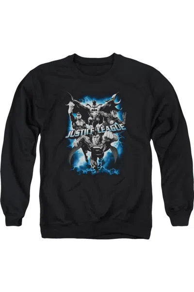 Gildan Justice League Of America Justice Storm Adult Crewneck Sweatshirt In Black