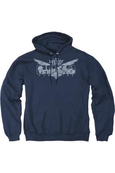 Gildan Justice League Of America Justice Wings Adult Pull Over Hoodie / Hooded Sweatshirt In Blue