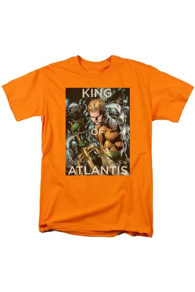 Gildan Justice League Of America King Of Atlantis Short Sleeve Adult Tee / T-shirt In Orange