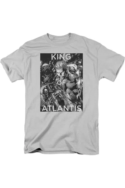Gildan Justice League Of America King Of Atlantis Short Sleeve Adult Tee / T-shirt In Silver