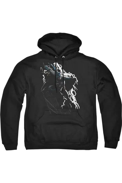 Gildan Justice League Of America Lighting Crashes Adult Pull Over Hoodie / Hooded Sweatshirt In Black