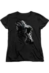 Gildan Justice League Of America Lighting Crashes Short Sleeve Womens Tee / T-shirt In Black
