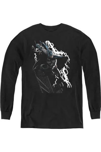 Gildan Kids' Justice League Of America Lighting Crashes Youth Long Sleeve Tee / T-shirt In Multi