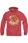 Gildan Justice League Of America Lightning Fast Adult Heather Hoodie / Hooded Sweatshirt In Red