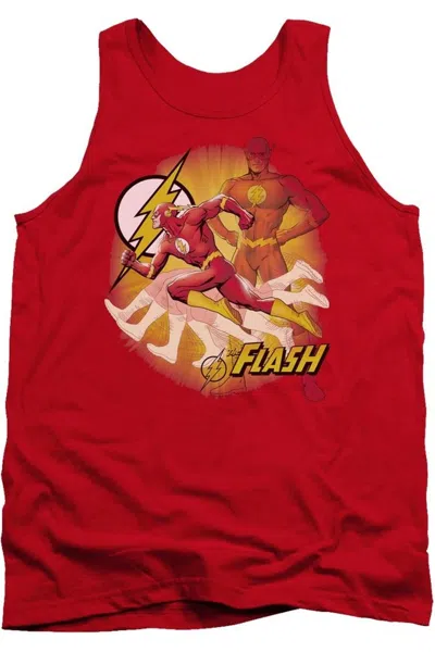 Gildan Justice League Of America Lightning Fast Adult Tank Top In Red