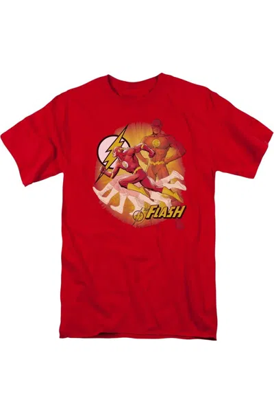 Gildan Justice League Of America Lightning Fast Short Sleeve Adult Tee / T-shirt In Red