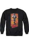 Gildan Justice League Of America Lobo Pose Adult Crewneck Sweatshirt In Black