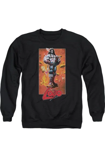 Gildan Justice League Of America Lobo Pose Adult Crewneck Sweatshirt In Black