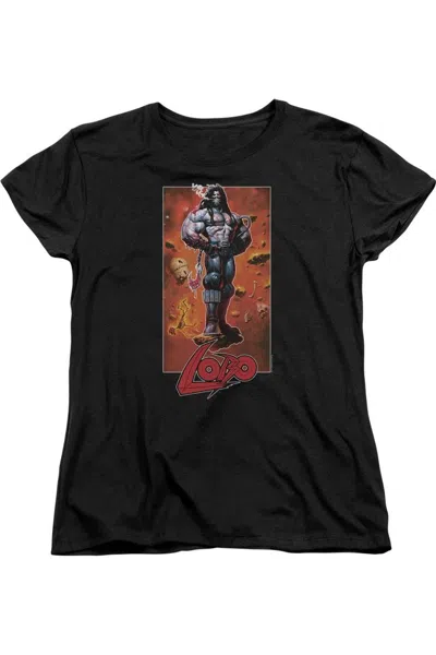 Gildan Justice League Of America Lobo Pose Short Sleeve Women´s Tee / T-shirt In Black