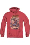 Gildan Justice League Of America Lost Adult Heather Hoodie / Hooded Sweatshirt In Red