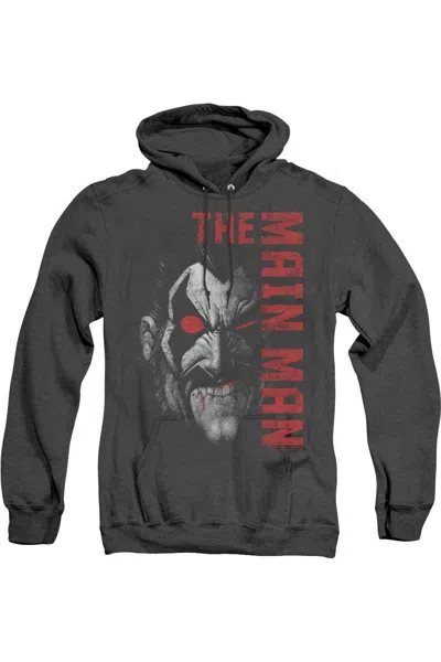 Gildan Justice League Of America Main Man Adult Heather Hoodie / Hooded Sweatshirt In Black