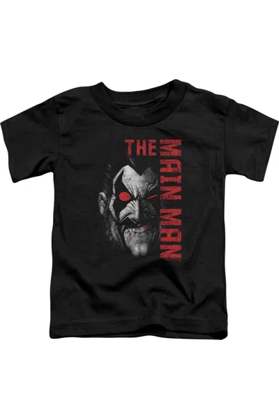 Gildan Kids' Justice League Of America Main Man Short Sleeve Juvenile Tee / T-shirt In Black