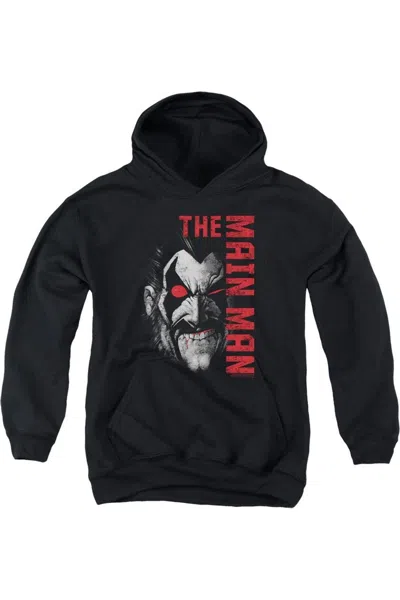 Gildan Kids' Justice League Of America Main Man Youth Pull Over Hoodie / Hooded Sweatshirt In Black
