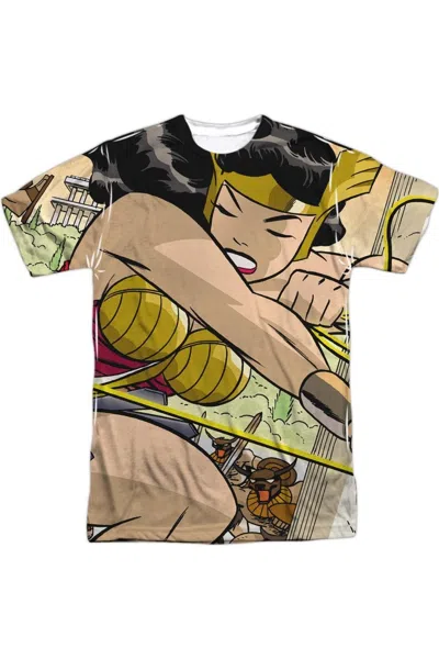 Gildan Justice League Of America Minotaur Battle Short Sleeve Adult Poly Crew Tee / T-shirt In White