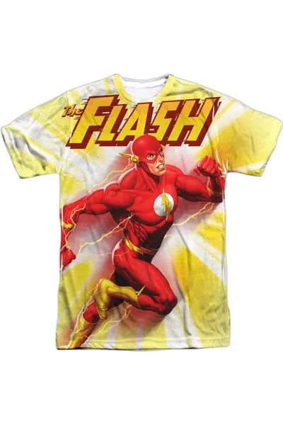 Gildan Justice League Of America Motion Blur Short Sleeve Adult Poly Crew Tee / T-shirt In White
