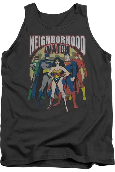 Gildan Justice League Of America Neighborhood Watch Adult Tank Top In Pink