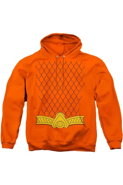 Gildan Justice League Of America New Aquaman Uniform Adult Pull Over Hoodie / Hooded Sweatshirt In Orange