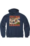 Gildan Justice League Of America New Dawn Group Adult Pull Over Hoodie / Hooded Sweatshirt In Blue