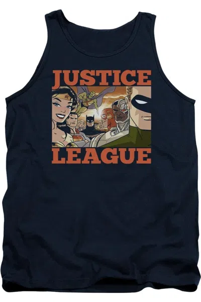 Gildan Justice League Of America New Dawn Group Adult Tank Top In Blue