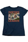 Gildan Justice League Of America New Dawn Group Short Sleeve Womens Tee / T-shirt In Blue