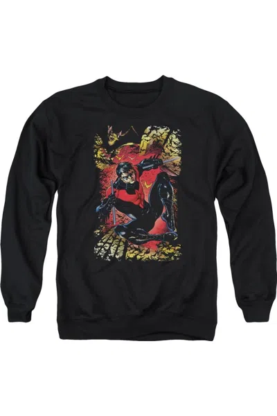 Gildan Justice League Of America Nightwing #1 Adult Crewneck Sweatshirt In Black