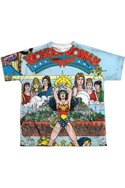 Gildan Kids' Justice League Of America No 1 Cover Short Sleeve Youth Poly Crew Tee / T-shirt In Multi