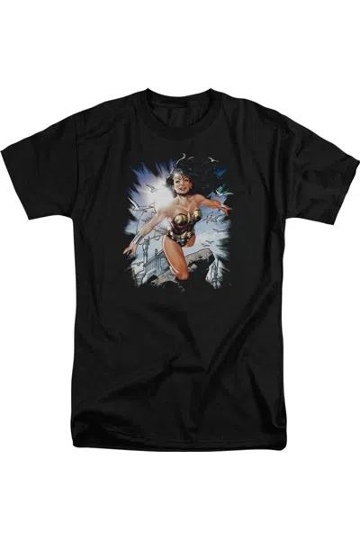 Gildan Justice League Of America Of Themyscira Short Sleeve Adult Tall Tee / T-shirt In Black