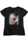 Gildan Justice League Of America Of Themyscira Short Sleeve Womens Tee / T-shirt In Black