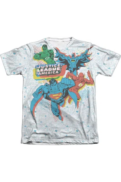 Gildan Justice League Of America Off Register Adult 65/35 Poly/cotton Short Sleeve Tee / T-shirt In Multi