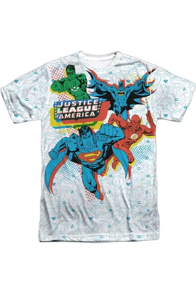 Gildan Justice League Of America Off Register Short Sleeve Adult 100% Poly Crew Tee / T-shirt In White