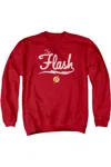 Gildan Justice League Of America Old School Flash Adult Crewneck Sweatshirt In Red