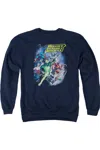 Gildan Justice League Of America Onward Adult Crewneck Sweatshirt In Blue