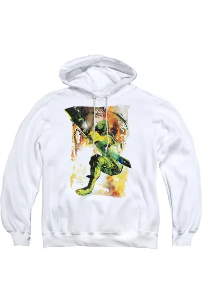 Gildan Justice League Of America Painted Archer Adult Pull Over Hoodie / Hooded Sweatshirt In White