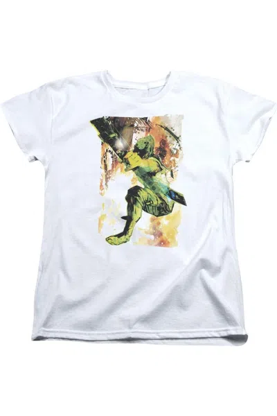 Gildan Justice League Of America Painted Archer Short Sleeve Womens Tee / T-shirt In White