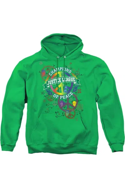 Gildan Justice League Of America Peace League Adult Pull Over Hoodie / Hooded Sweatshirt In Green