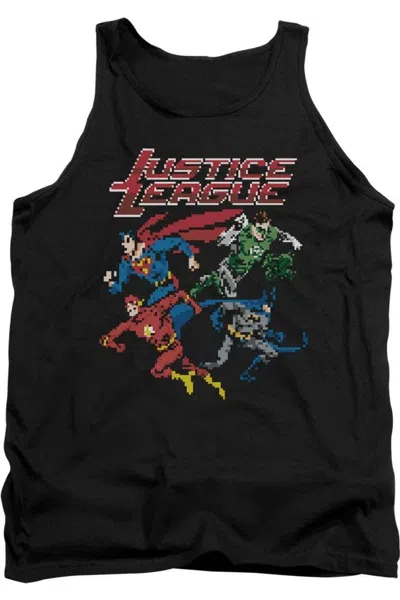 Gildan Justice League Of America Pixel League Adult Tank Top In Black