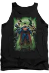Gildan Justice League Of America Power Burst Adult Tank Top In Black