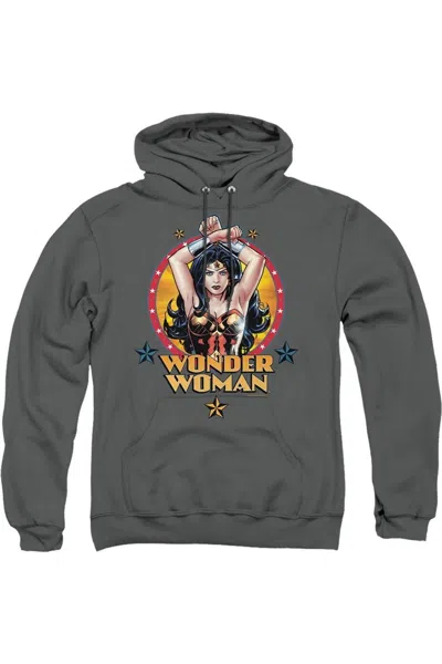 Gildan Justice League Of America Powerful Woman Adult Pull Over Hoodie / Hooded Sweatshirt In Pink