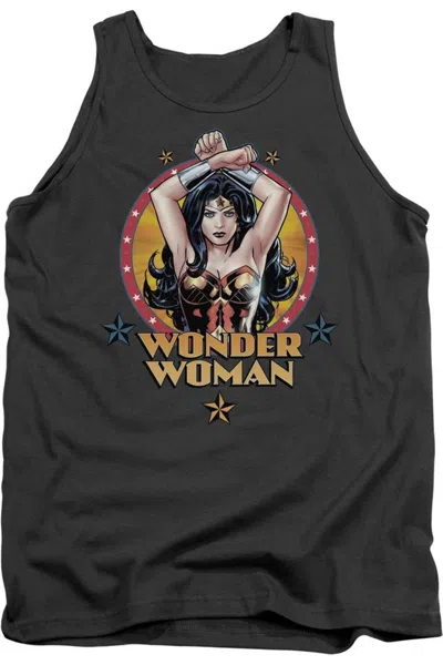 Gildan Justice League Of America Powerful Woman Adult Tank Top In Pink