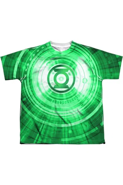 Gildan Kids' Justice League Of America Radial Short Sleeve Youth Poly Crew Tee / T-shirt In Green